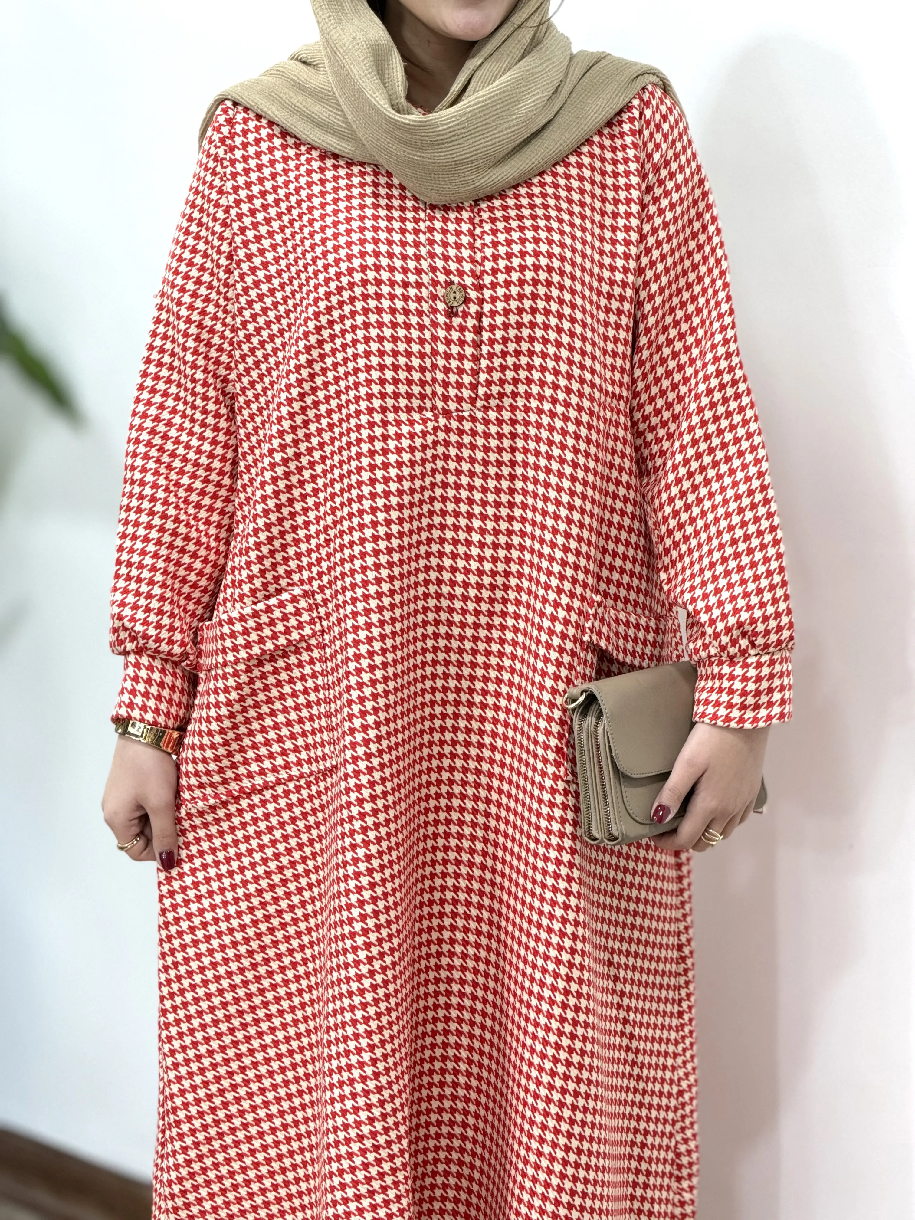 کفتان بلند پشمی مروارید(ایراد دار)